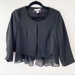 H&M Cropped 3/4 Sleeve Blazer with Sheer Hem 10